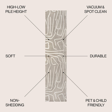 Alcina Modern Scandinavian Graphic Lines High-Low Area Rug